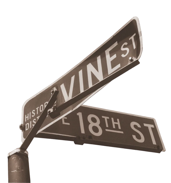 Historic 18th and Vine street sign